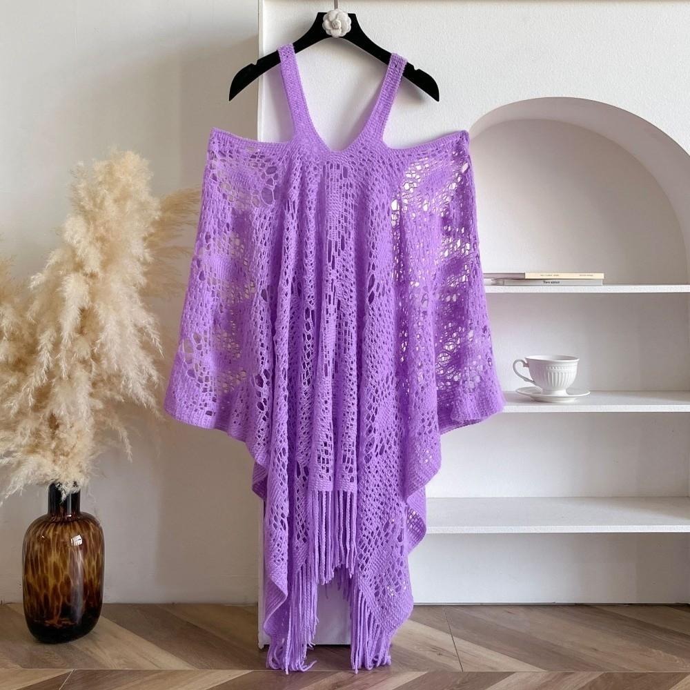 Sun Protection Knit Hollow Out Top Plus Size Crochet Top Women Simple Bohemian Shawl Lady