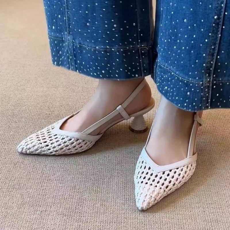 Fashion 2025 Hot Sale Ladies Shoes Closed Toe Women's Sandals Fashion Buckle Strap Office and Career New Shallow Best Seller Heels Women