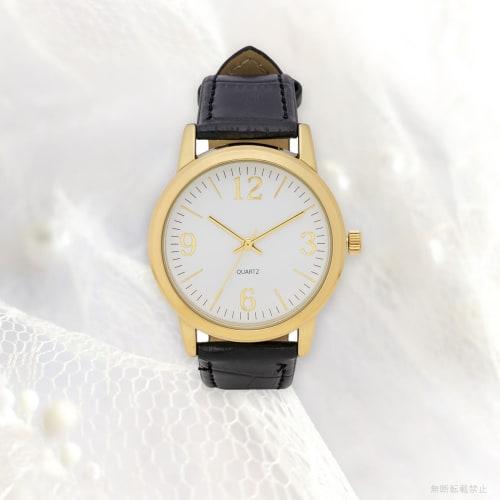 Fieldwork Women's Analog Watch with Black Leather Strap and Large Mylar Finish (PP011-2)