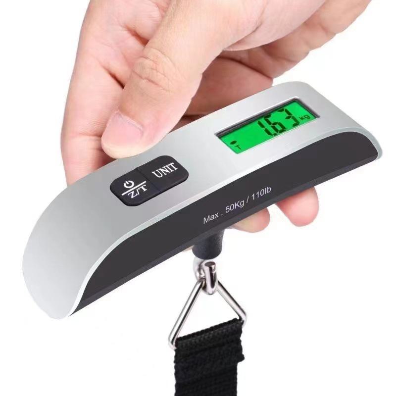 Handheld 50kg Electronic Luggage Scale with Luminous Display & Express Hook. Perfect for Small Parcels.