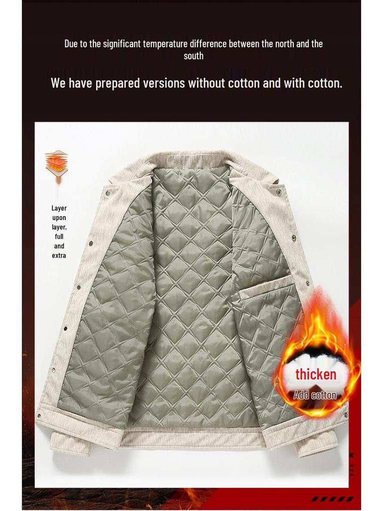 2024 Autumn Men's Fashion Lapel Corduroy Jacket - Trendy Casual Short Workwear