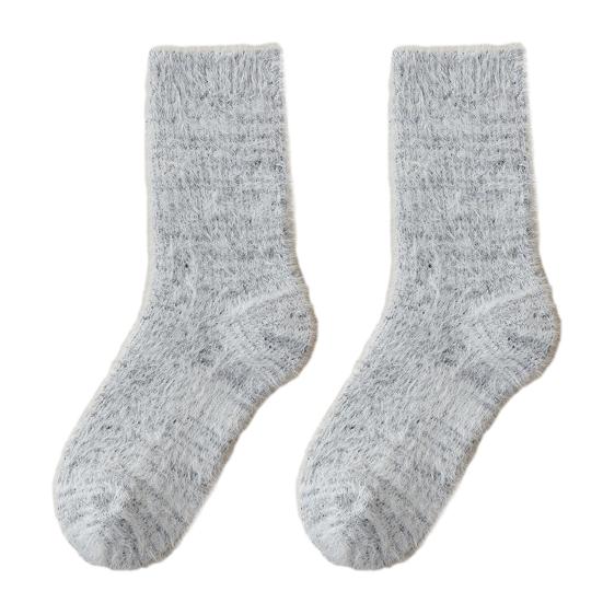 1 Pair Women Socks Highly Elastic Cozy Winter Ankle Socks Thickened Double-Sided Fleece Warm Slipper Socks