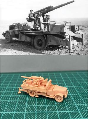 II. Dünya Savaşı İtalyan 634N top Reçine Kiti 1/144 Kamyon/w Da102/35 (ince ayrıntı)