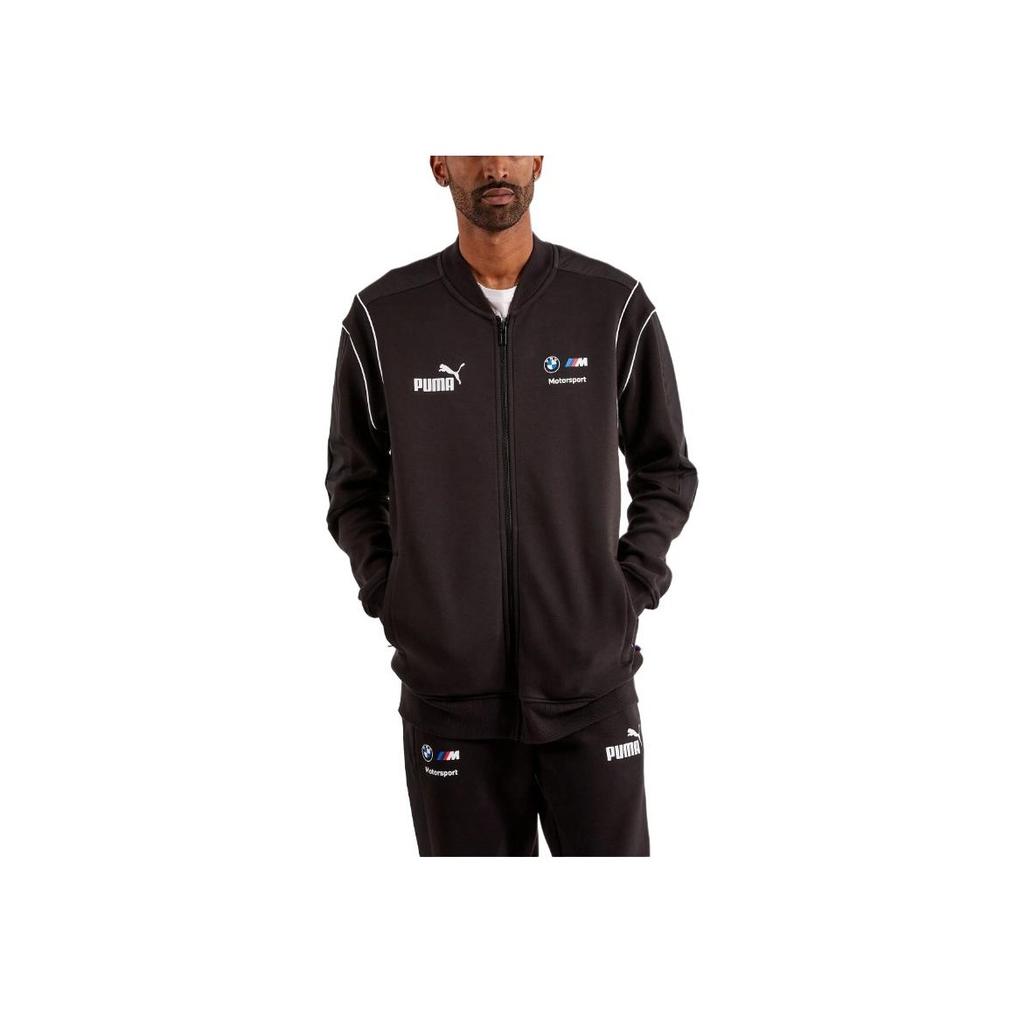 Puma Reißverschluss Langarm Buchstaben-Print Jacke Herrenjacken Schwarz 621213-01