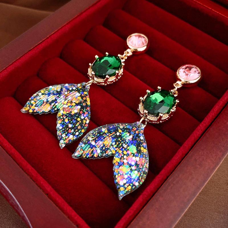 Mermaid Fishtail Earrings Light Luxury Temperament High-end Earrings for Women