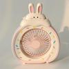 Rechargeable Mini Cartoon Rabbit Desktop Fan - Portable, Cute, and Ideal for Office or Dorm.