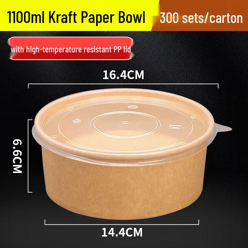 Kraft Paper Take-out Bowls with Lids