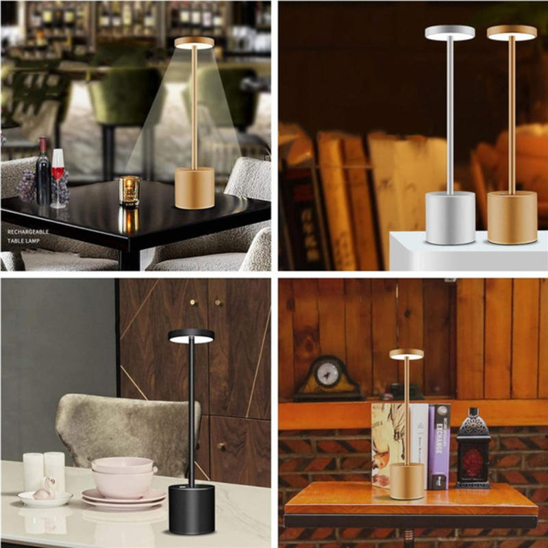 Wireless LED Table Lamp, Portable Rechargeable Energy-Saving USB Desk Lamp,