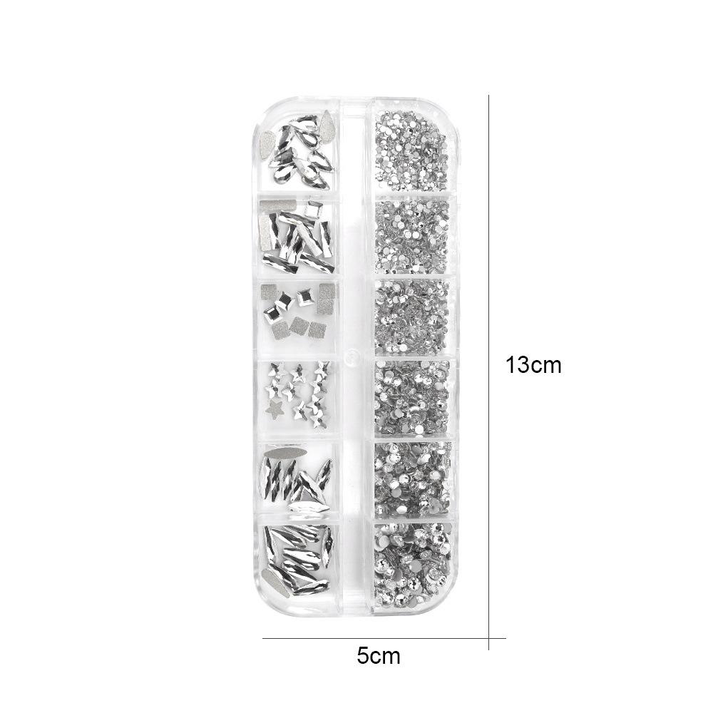 Amazon 12 Grid, Manicure Diamond Special-Shaped Flat-Bottomed Rhinestone, Manicure Jewelry Diamond Diy Nail Decoration