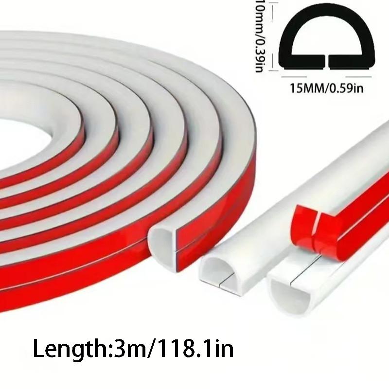 1Roll 118" Cable Management Sleeve - Self-Adhesive PVC Cord Hider for Wall & Floor, Insulated Wire Cover