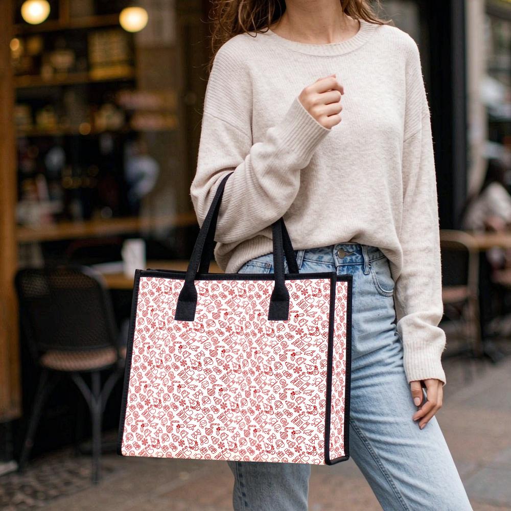 Fashion Printed Tote Bag Casual Large Capacity Portable Daily Shoulder Handbag for Ladies Outdoor Use