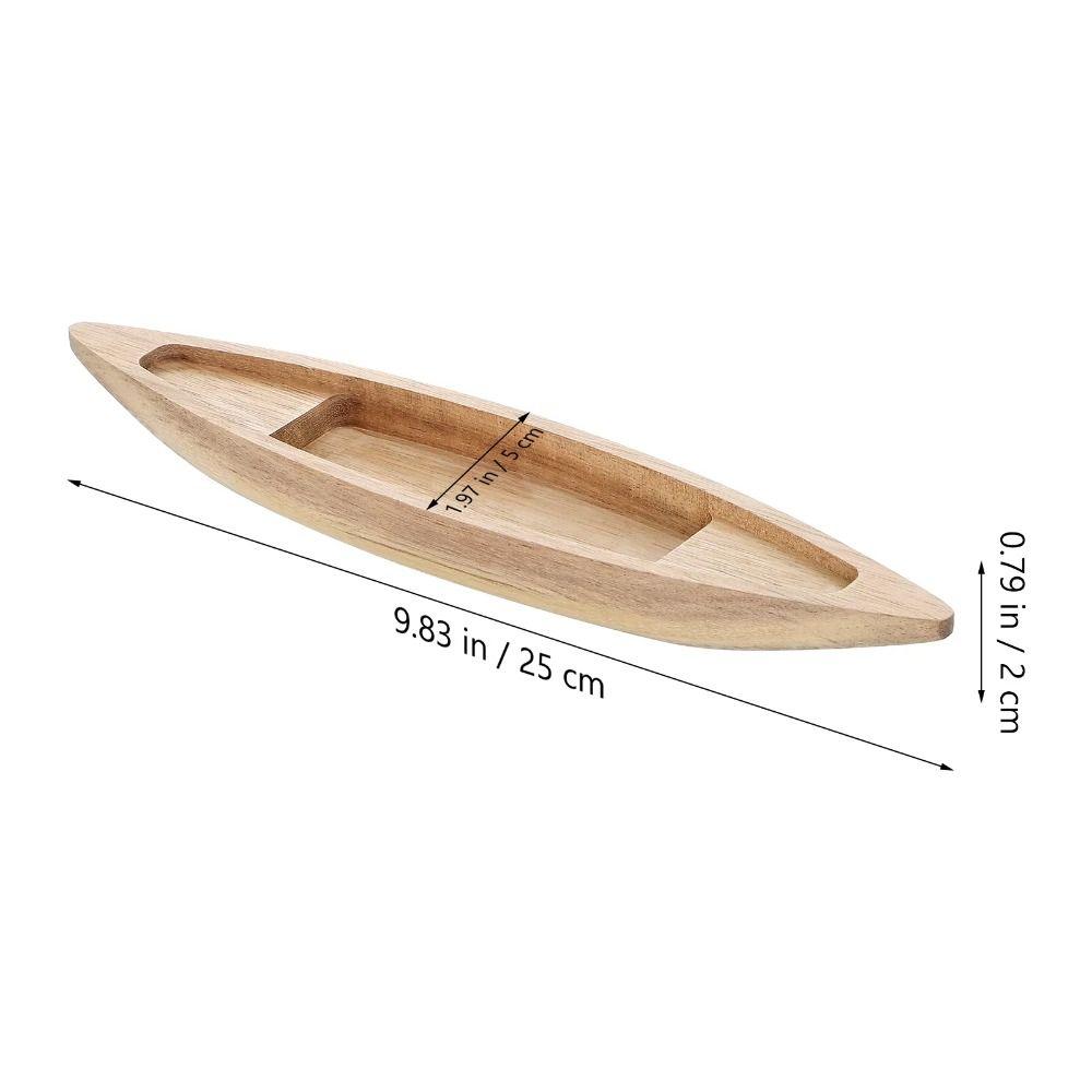 Mini Canoe Fishing Boat Decor Ocean Landscape Boat Model Ornaments Wooden Boat Model  Desk Ornament