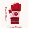 WTEMPO 1 Pair of Autumn and Winter Touch Screen Gloves Men's Fashion Snowflake Fleece Thick Knitted Warm Full Finger Gloves