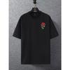 Rosas vermelhas envoltas em fitas roupas de impressão masculinas algodão respirável camiseta roupas grandes casuais camisetas soltas manga curta