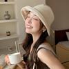 New Summer Women'S Plaid Rolled Brim Bucket Hat Wide-Brimmed Quick-Drying Sun-Protective Hat