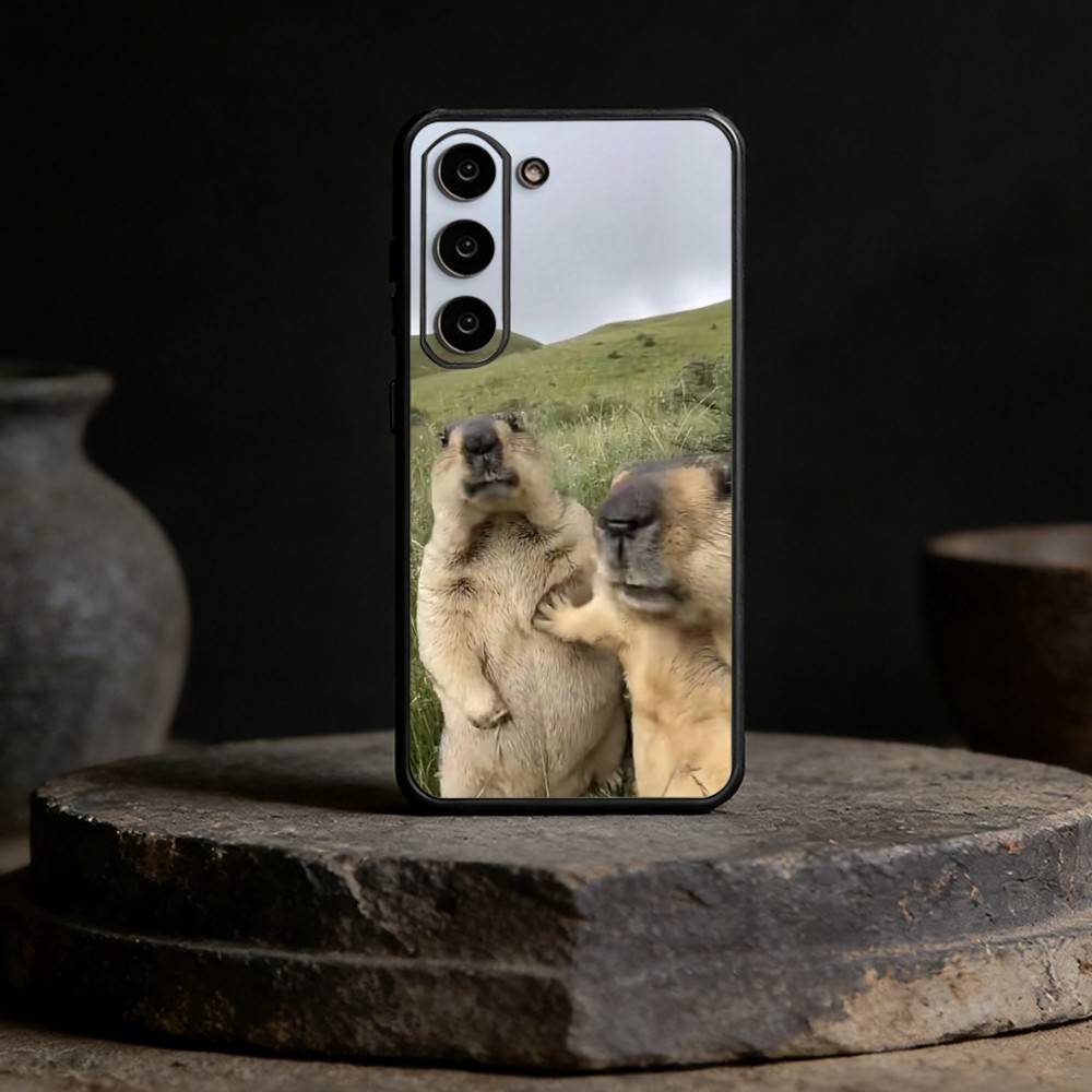 

Cute Capybara Groundhog Phone Case For Samsung Galaxy A13,21s,22,31,32,52,53,71,72,73,Soft Black Cover Samsung a71 4g