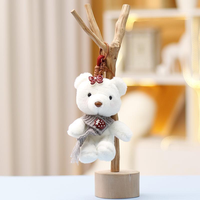 Teddy Shawl Bear Plush Keychain Cartoon Animal Doll Decoration Bag Pendant Gift
