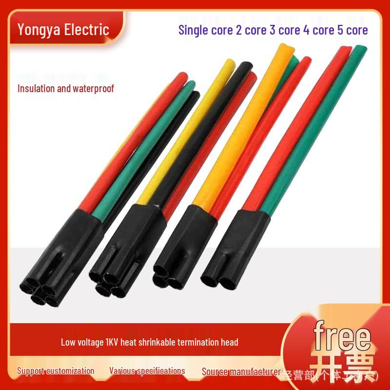 

Низьковольтна термозбіжна головка для кабелю 1 кВ, 2-5 жил, 5-пальцева гільза, ізоляційна трубка 1/1.0 single-core type 4