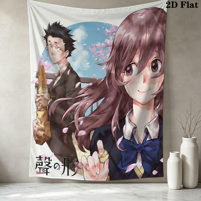 A Silent Voice Wall Tapestry Aesthetic Wall Hanging Printed Fabric Blanket Decorative Tapestries For Bedroom Living Room Home Decor