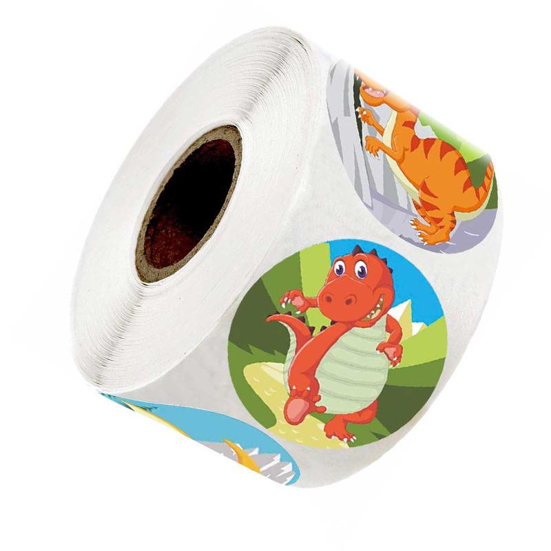50-500pcs Animals cartoon Stickers for kids classic toys sticker school teacher reward sticker Various Dinosaur designs 1 inch
