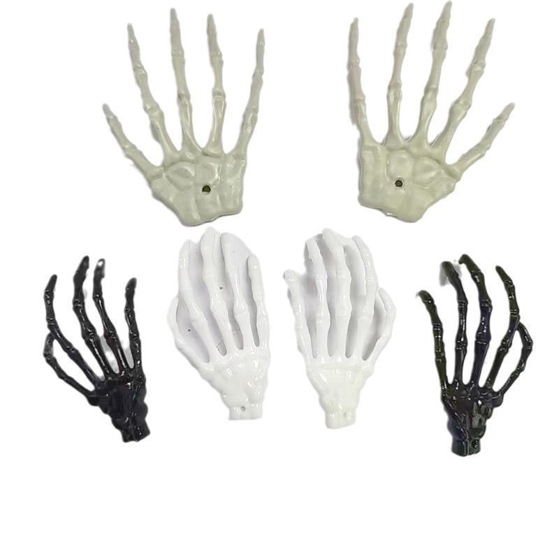 Halloween Ghost Skeleton Hand Prop - White & Black 7.5-10CM - DIY Prank Decoration Toy