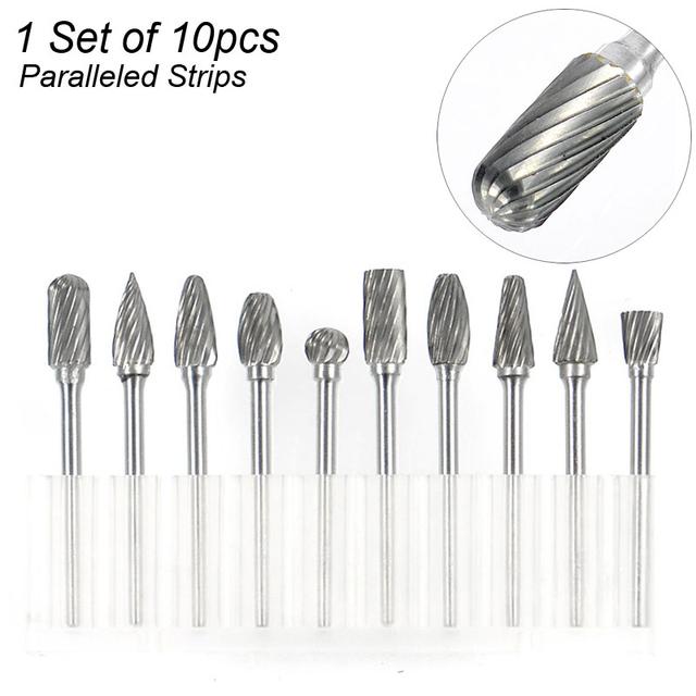 10-teiliges Rotations-Schleifset – 1/8 Zoll Schaft, Verschiedene Durchmesser – Für Holz, Stein & Metall