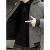 Warme Winter-Kapuzenjacke aus Plüsch, lässige Steppjacke für Herren mit Reißverschluss für Herbst und Winter im Freien