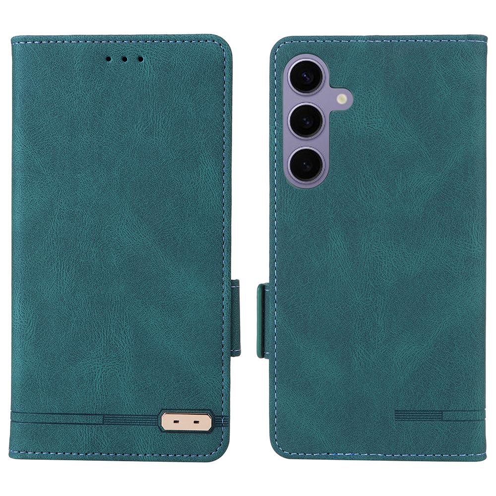 For Samsung Galaxy S25 Case Leather Wallet Flip Phone Cover with Hardware Decor