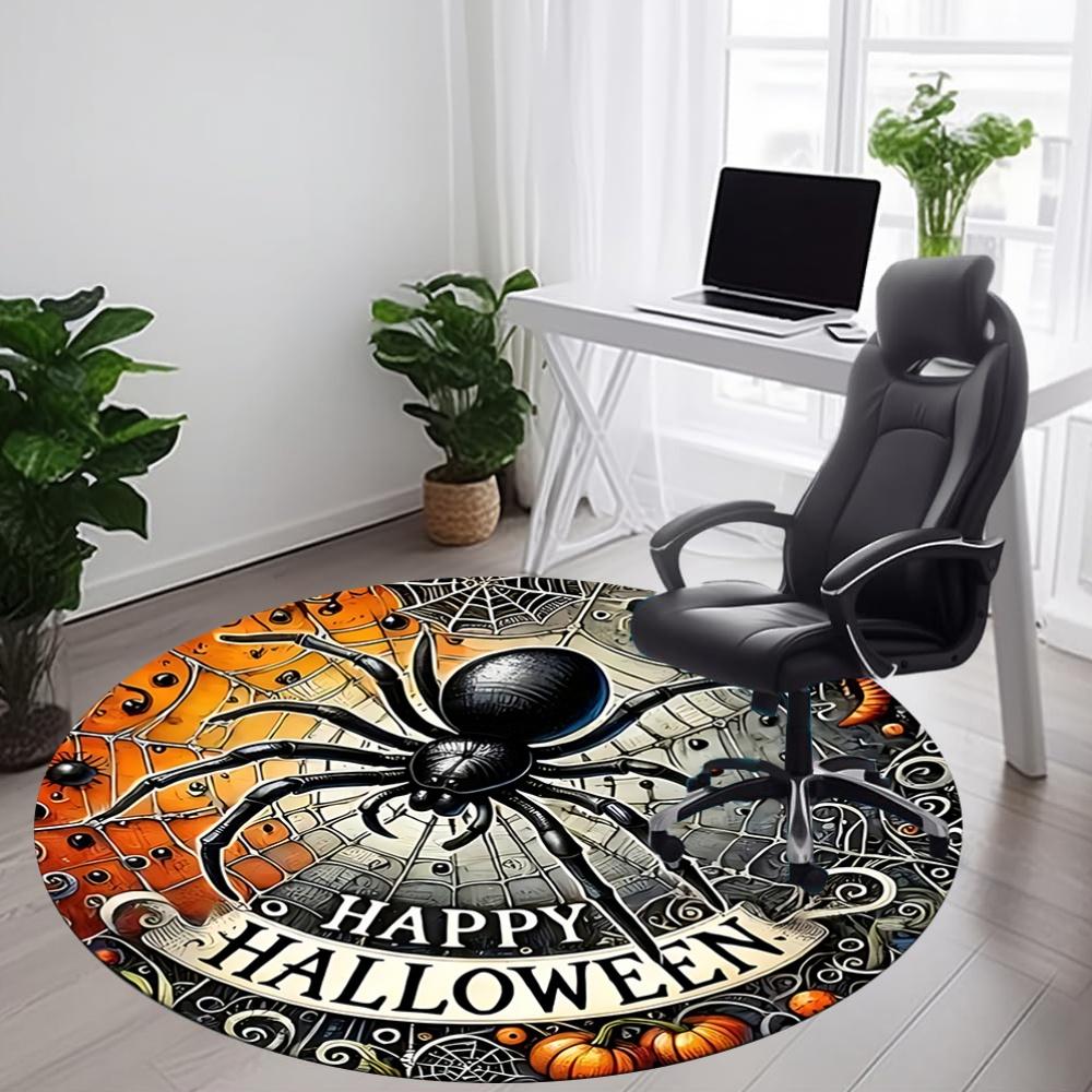 1 Stück Halloween Spinne Büro Runder Teppich, Unter Bürostühlen Schlafzimmer Wohnzimmer Heimdekoration, Raumdeko, In Verschiedenen Größen Erhältlich