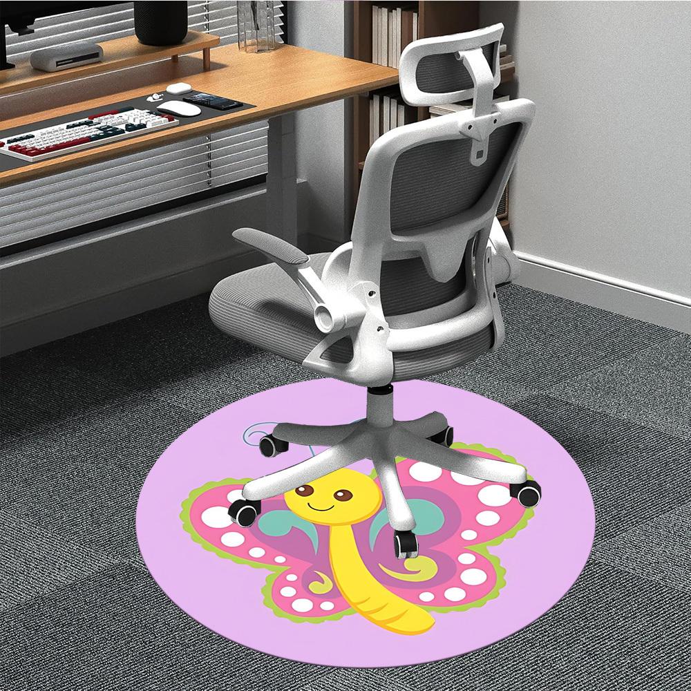 

1pc Butterfly Print Chair Carpet for Office Machine Washable Rug for Office, Good Gift for Family or Friends yy251225196 80cm by 80cm