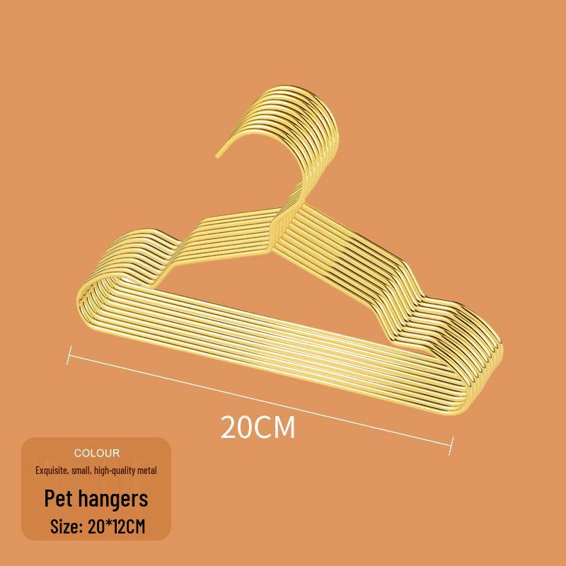 Gold Mini Pet Clothes Hanger for Small Cats and Dogs