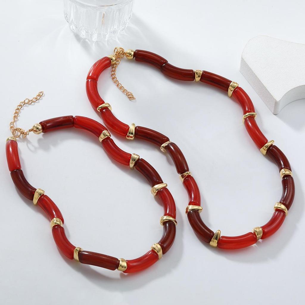 Z Series Multi-Layer Bamboo Resin Retro-Style Women's Necklace
