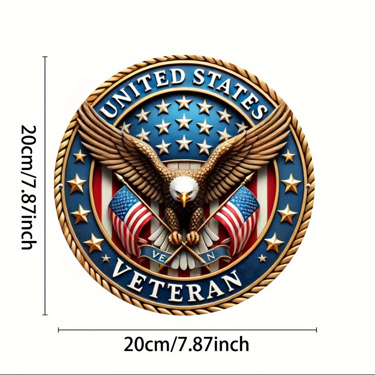 

Патриотические США. Армейский дух с винтажным алюминиевым настенным искусством Американского легиона, 8x8 дюймов — идеально подходит для гаражей, столовых чёрный