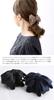 VINGTAINE Voluminous Satin Ribbon Hair Hair Hair Clip, Elegant, Daily, Office, Clip, Accessory, Gray, H-1004-GY-