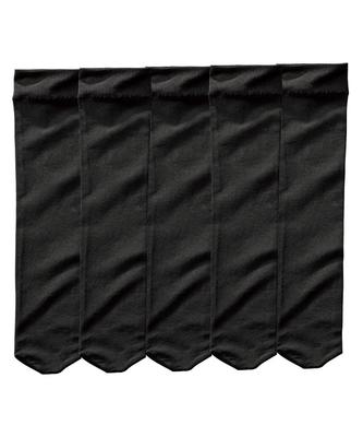 Super Stretchy High Set of 5 Pairs Calf Size L 3L Socks, (tights Fabric), Black, -