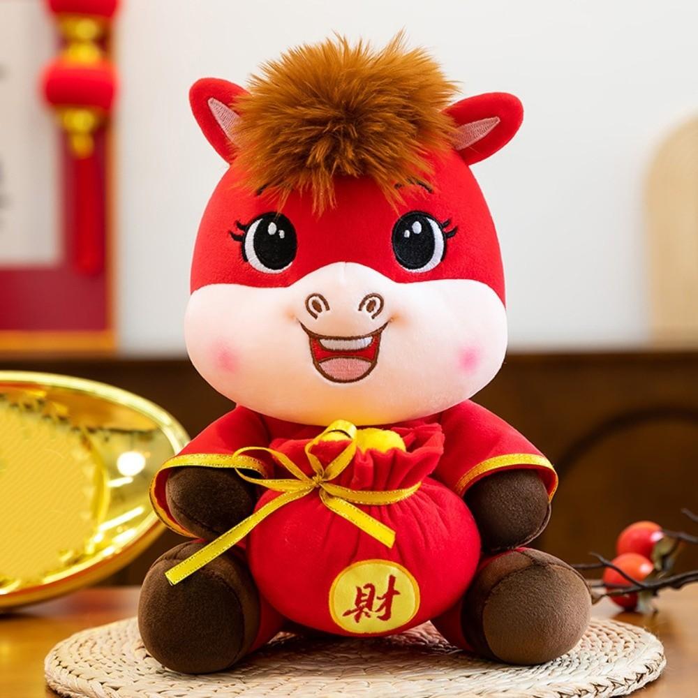 Good Luck Stuffed Horse Toy Cute Zodiac Pony Figurine Horse Plush Doll  Birthday Gift