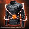 Solid Color Stand Collar Long Sleeves Pockets Zipper Placket Men Jacket Autumn Winter