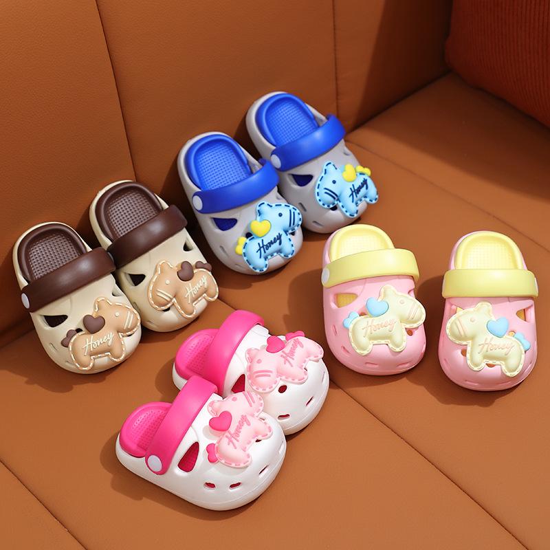 Kinder Crocs-Style EVA Rutschfeste Sommer Cartoon Hausschuhe für Jungen & Mädchen, Indoor & Strand Kleinkinderschuhe.