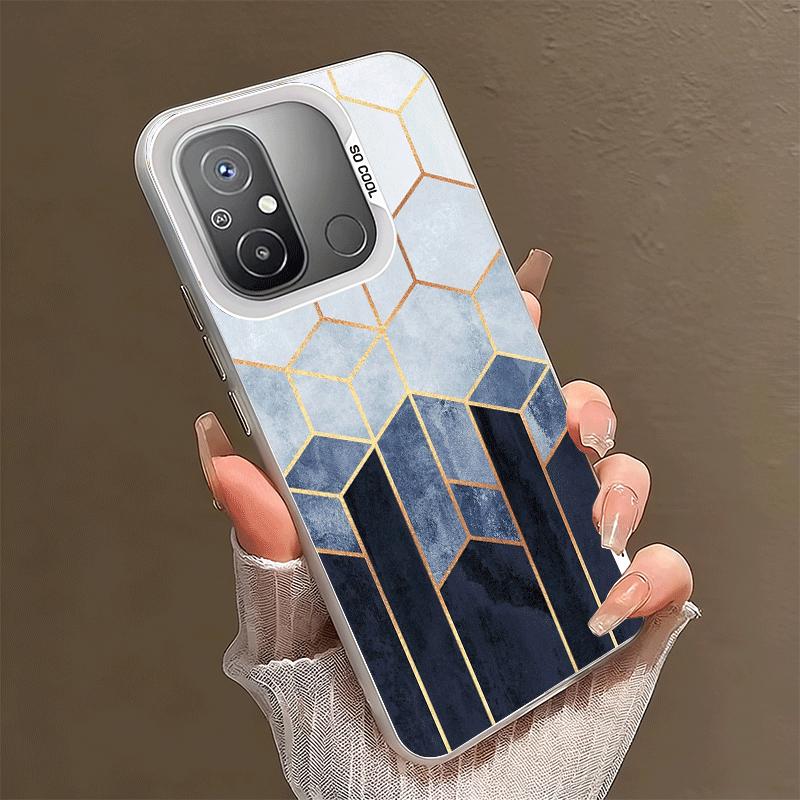 Geometrisches Marmormuster Stoßfeste Handyhülle für Xiaomi Poco X7 X6 X5 X3 Pro F7 Ultra M8 Redmi 15C 15 14C 13C 12C 10C 13 12 10