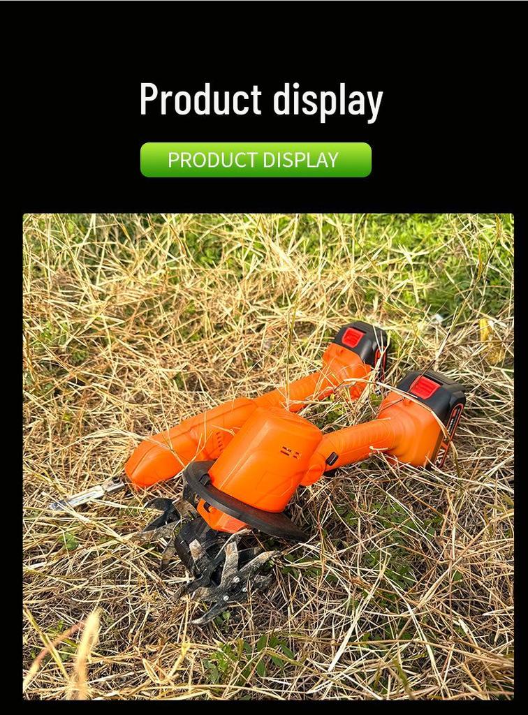 Portable Wireless Electric Tiller: Handheld Lithium Micro Tiller with Extension for Home Gardening