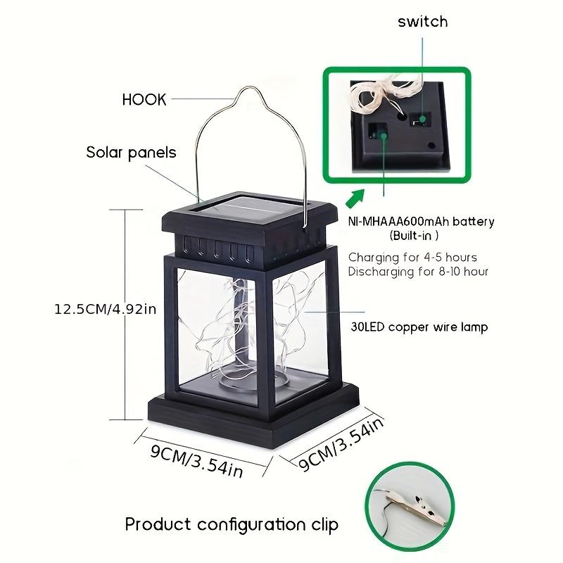1/2PCS Solar Camping Handheld Lantern, Flashing Flame-free LED Light, Garden Outdoor Hanging Decoration, Warm White Light/RGB