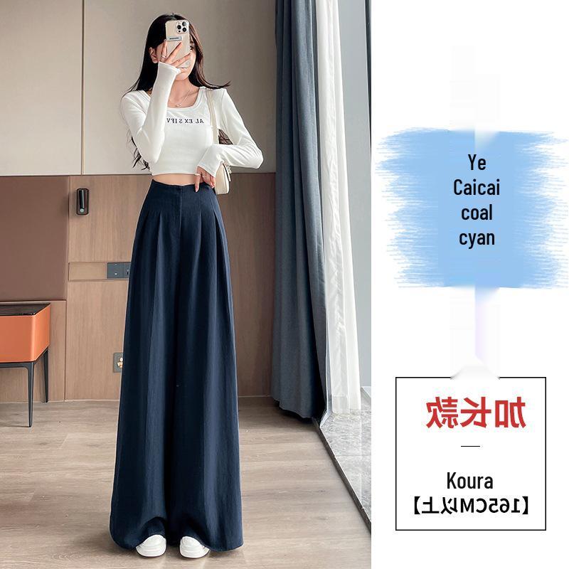 New Spring Women's High Waist Linen Wide-Leg Pants - Floor-Length Casual Yamamoto Style
