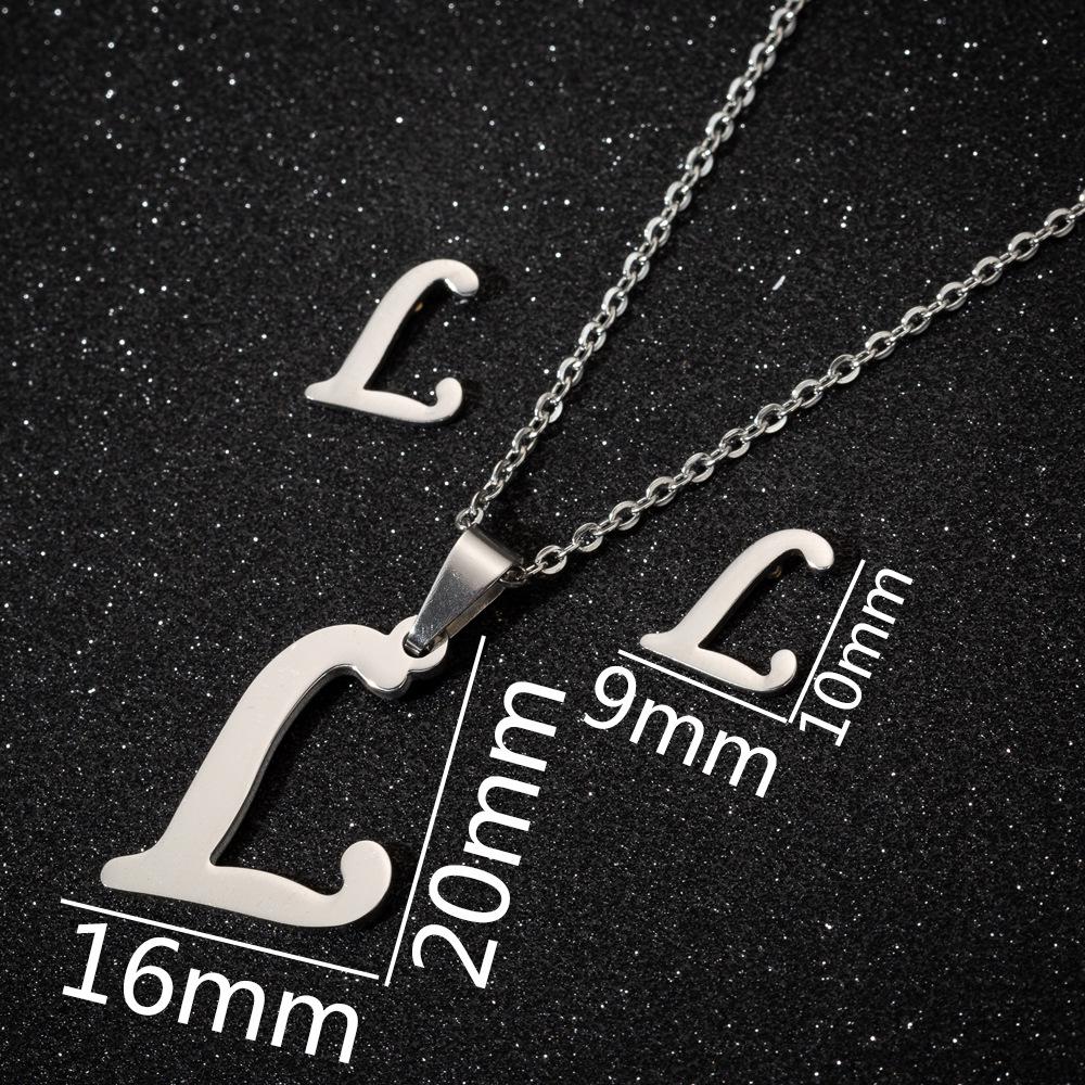 English Letter Necklace & Earring Set: Fashionable Jewelry for Women