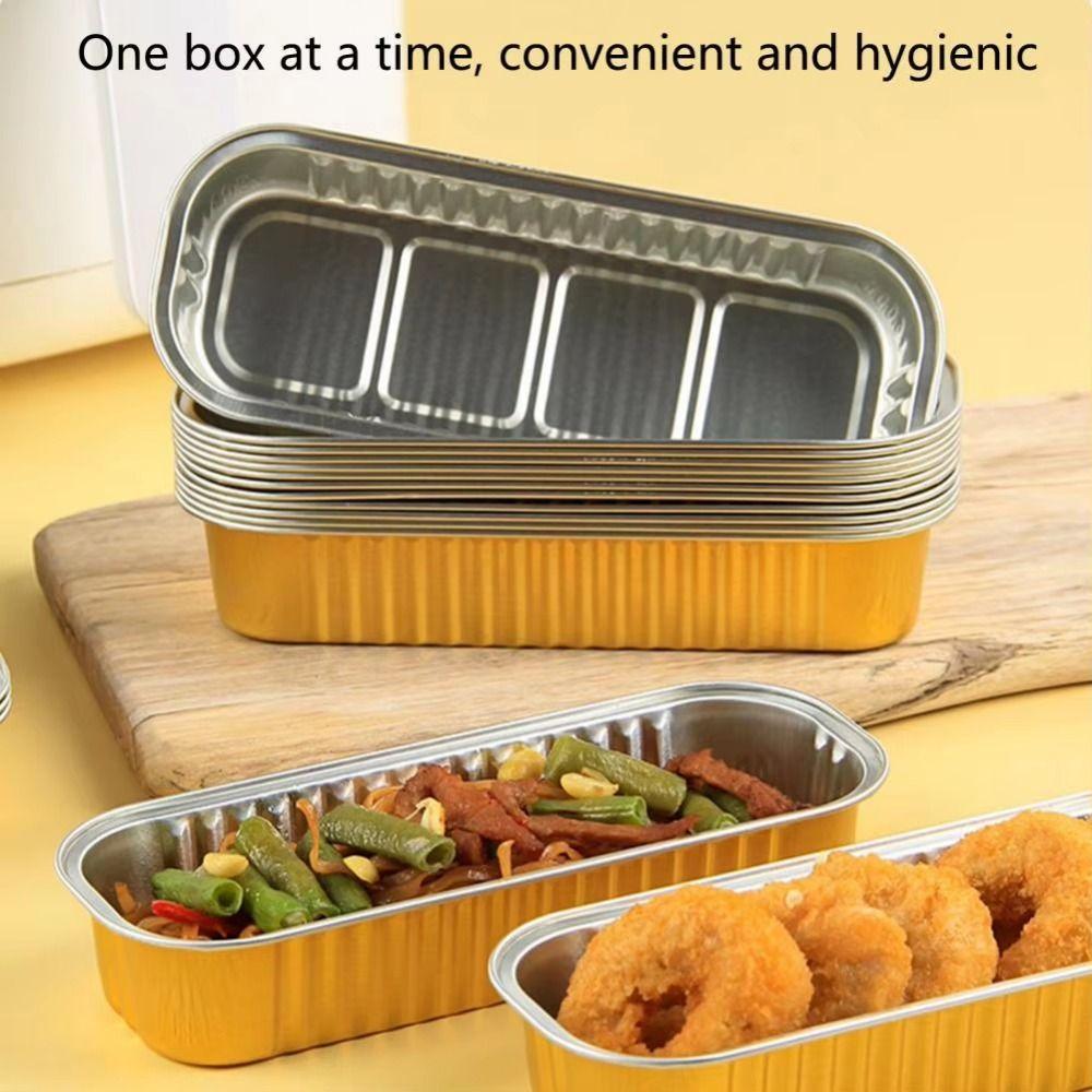30/50Pcs Reusable Mini Bread Packing Foil Box Rectangle Cupcake baking Tray  Dessert