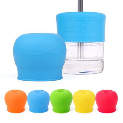 1PC Silicone Straw Hole Anti Overflow Cup Cover, Beverage Cup with Suction Silicone Cup Cover, Circular Straw Cup Cover