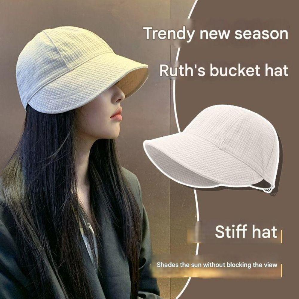 Quick-drying Waffle Bucket Hat Anti-UV Wide Brim Sun Hat Fashion Fisherman Hat  Travel