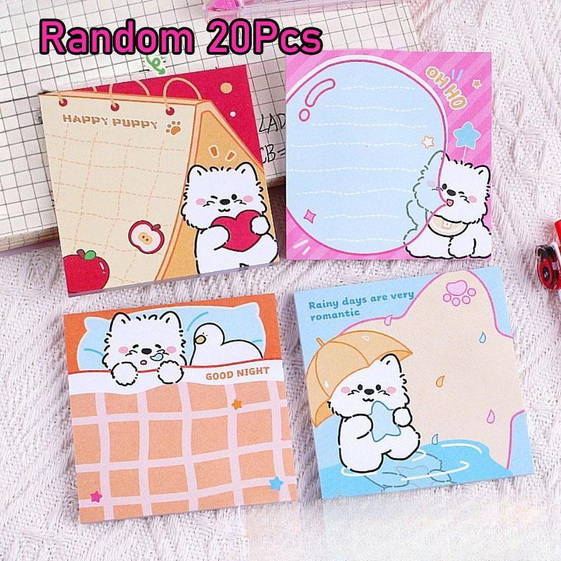 20Pcs Cartoo Cute Post Notes Planner Sticker Memo Pad Fun Inspirational Sticky Notes Office Supplies Scrapbook Message Books School Students Random style 20Pcs