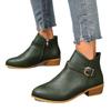 Coarse Heel Side Zipper Large Size Women'S Ankle Boots Pointed Short Boots Women'S Boots Buckle Low Heel Martin Boots Women
