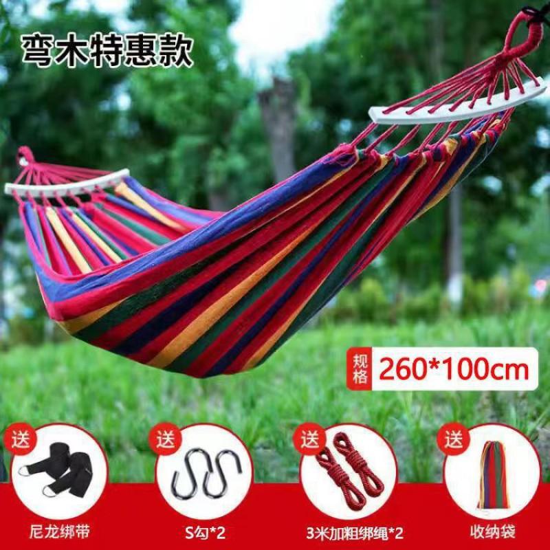 Portable Outdoor Hammock Kids Adults Durable Canvas Fabric With Anti-Roll Design Camping Hiking Garden Relaxation