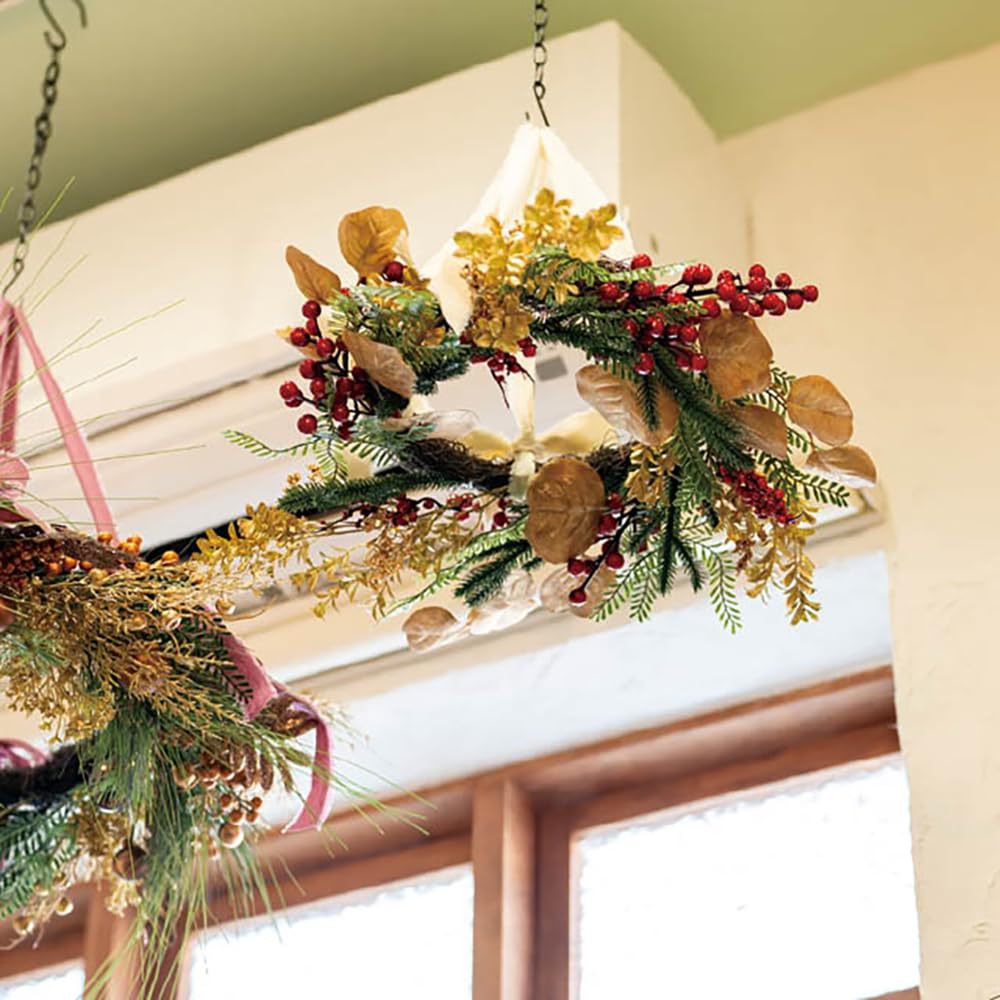 HEADS Christmas Wreath Approximately 430mm Diameter X 160mm 1 Piece X-NW6 Decoration, Depth, Medium, Gold,